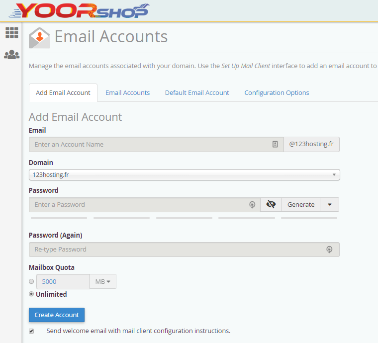 How to create an email account with cPanel